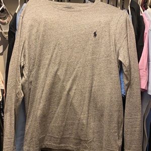 Long sleeve grey polo shirt